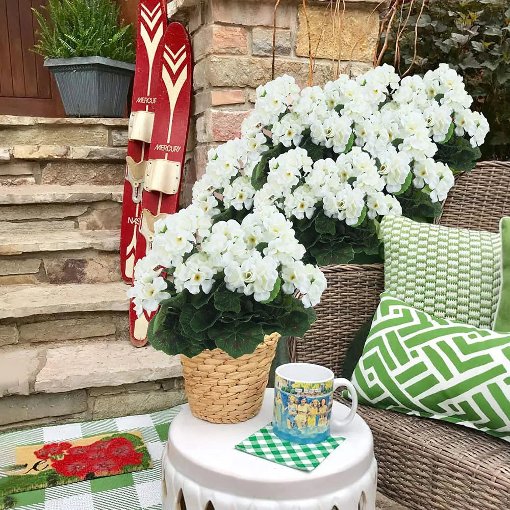 Artificial Crabapple Flower Home Living Room Geranium Silk Flower, Outer Garden Party Decoration Photography Props Christmas Dec
