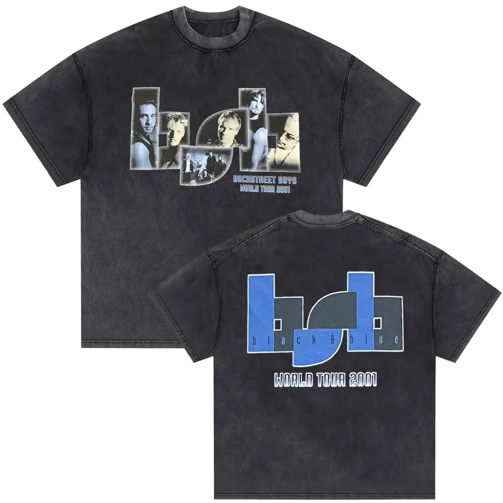 Washed Vintage Backstreet Boys Into The Millennium 2025 Merch T Shirt Men Women Hip Hop Fashion Oversized T-shirt Man Streetwear