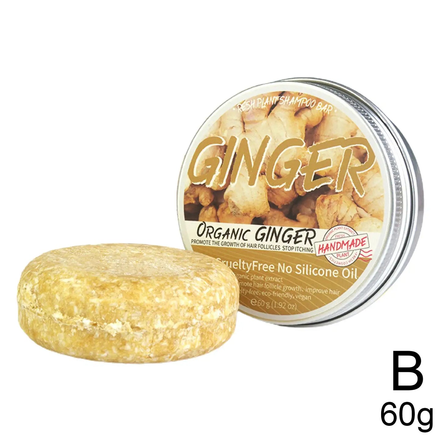 60g Hair Darkening shampoo ginger Solid Repair Shampoo Soap Natural Organic Conditioner Strong Roots Soap Hair Bar Hair Care