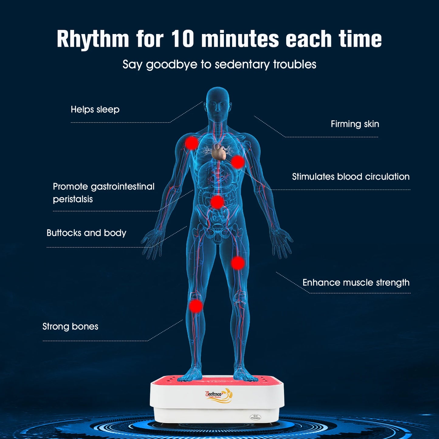 Vibration Plate Jeefanco Seniors & Teens Silicone Surface Magnetic Heating Fitness Home Efficient Resonance Fitness Machine