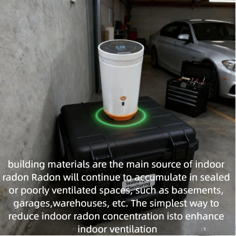 RM-75 Professional Continuous Radon Monitor Detector with Real-Time Data, Touch Screen Display, IP6X Waterproof & Alarm for Home