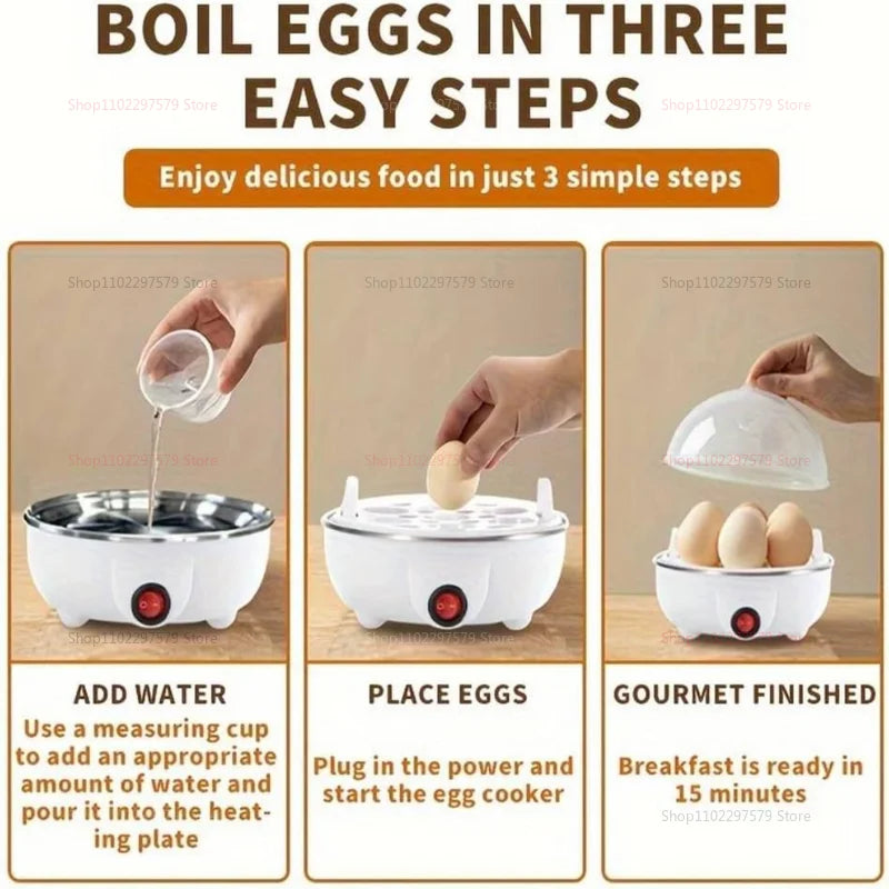 Smart Egg Cooker, White Egg Cooker Electric Eggs Boiler Multifunctional Mini Eggs Cooker Steamer Poacher for Kitchen Use