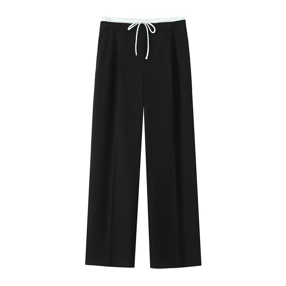 HXAO 2024 Women's Pants Baggy Wide Pants Woman Fashion Black Trousers Casual High waisted Pants Autumn Bluey Flared leggings