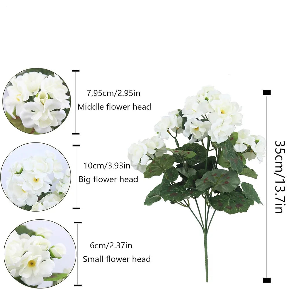 Artificial Crabapple Flower Home Living Room Geranium Silk Flower, Outer Garden Party Decoration Photography Props Christmas Dec