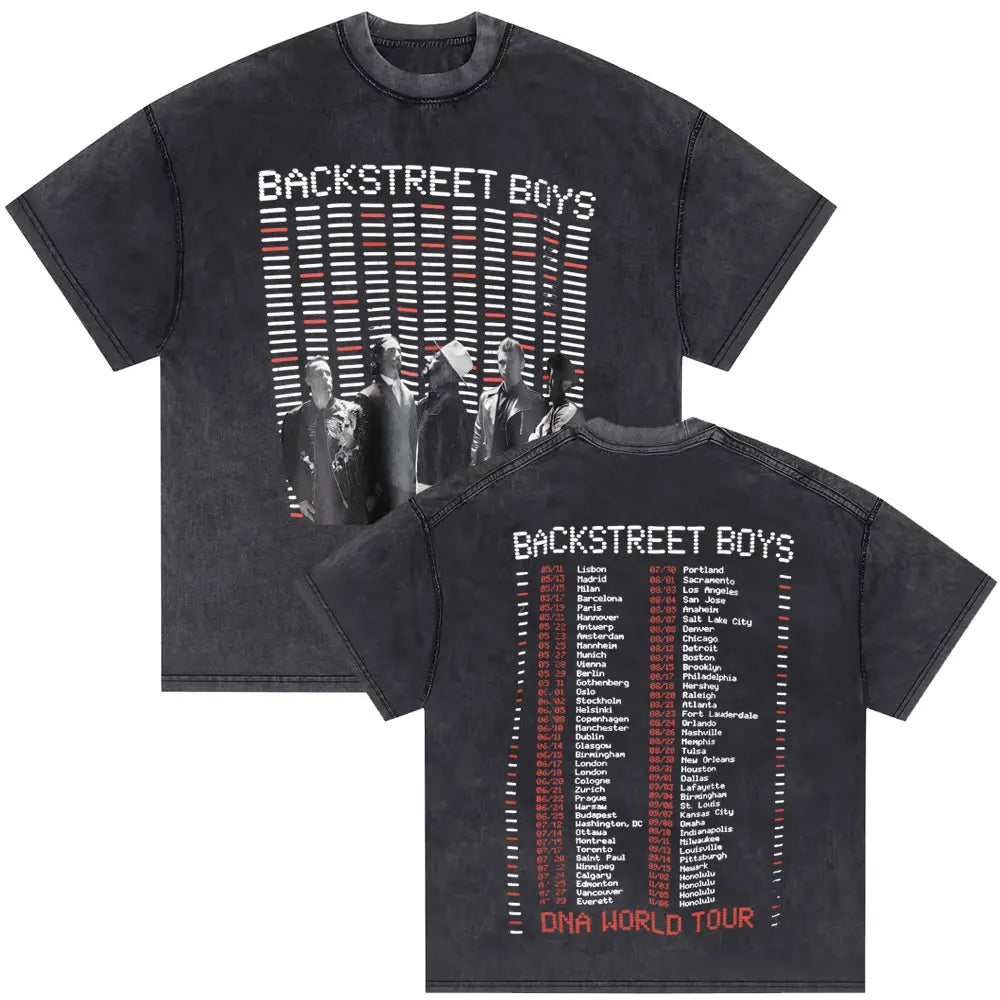 Washed Vintage Backstreet Boys Into The Millennium 2025 Merch T Shirt Men Women Hip Hop Fashion Oversized T-shirt Man Streetwear