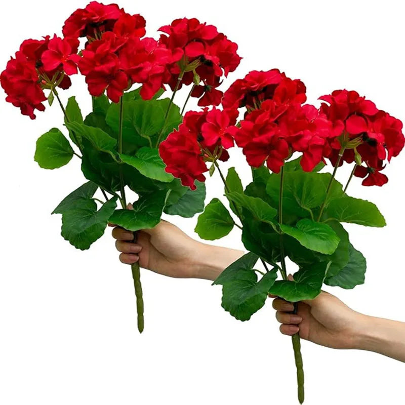Artificial Crabapple Flower Home Living Room Geranium Silk Flower, Outer Garden Party Decoration Photography Props Christmas Dec