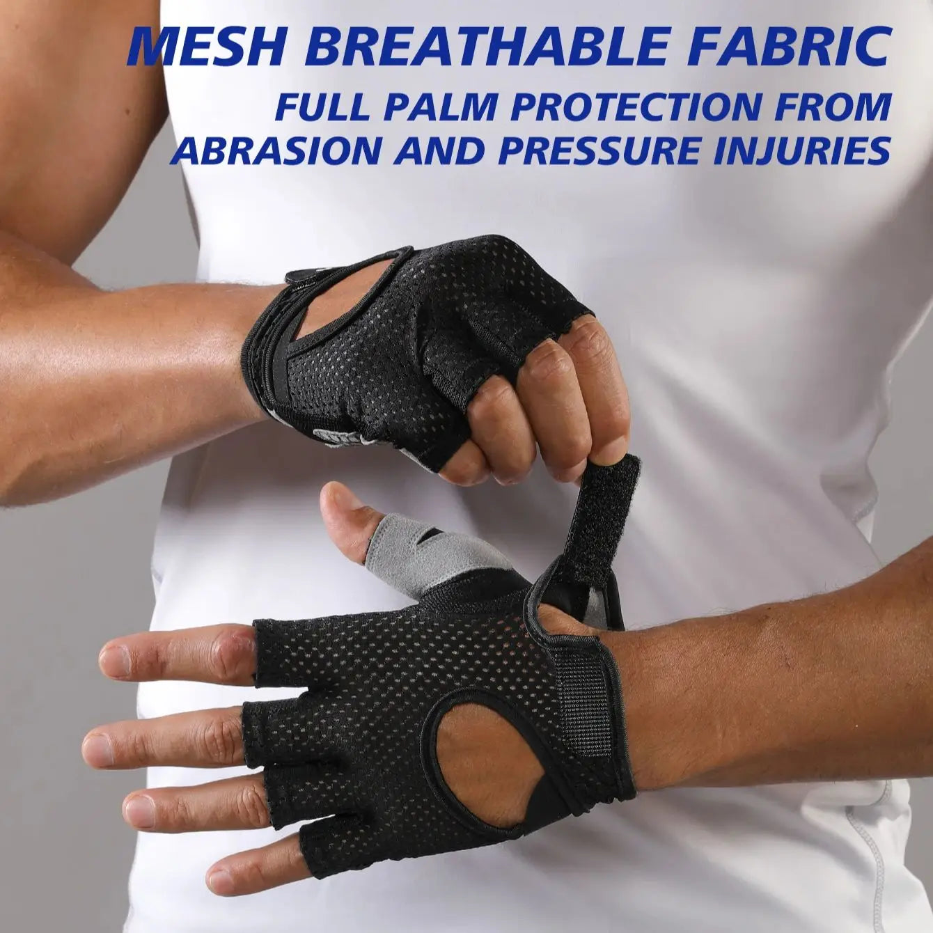 VBOSI Half-Finger Fitness Sports Gloves – Breathable, Non-Slip, Padded Palm for Weightlifting, Cycling & Driving for Women Men