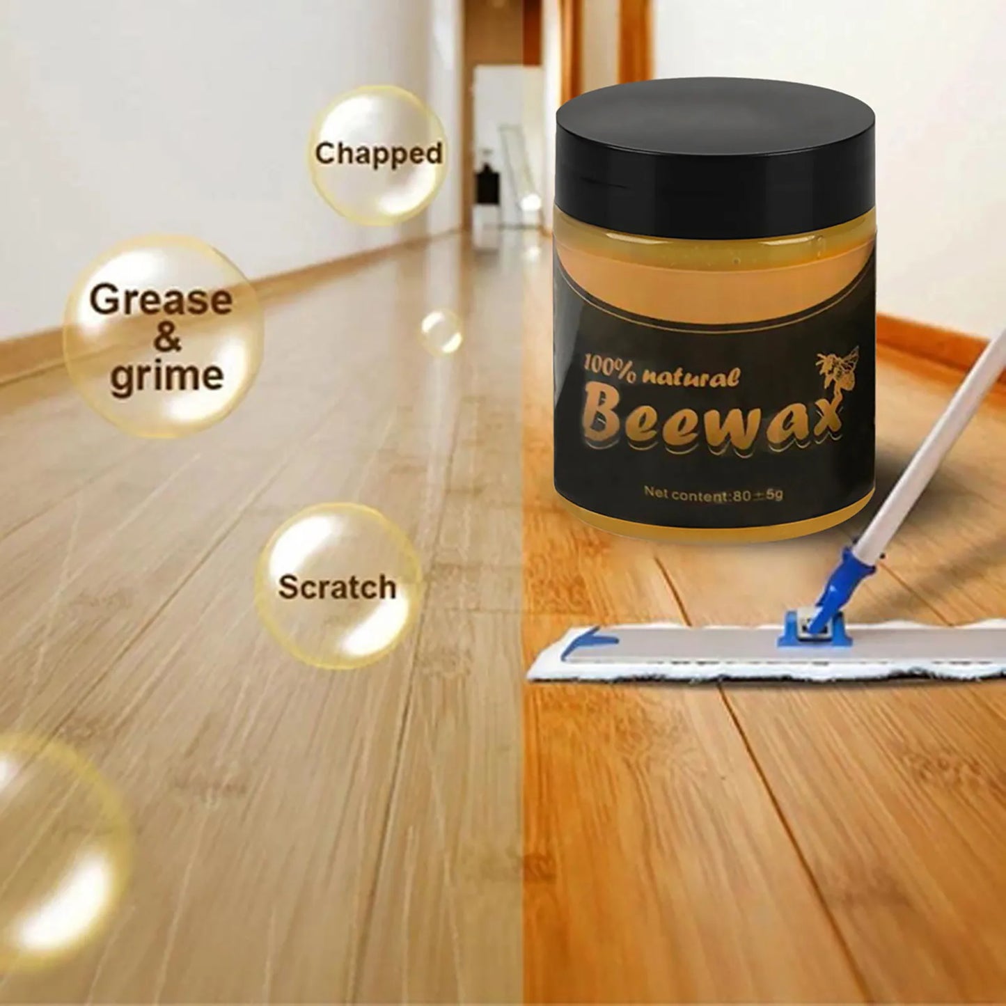 Wood Seasoning Beewax Organic Natural Pure Wax Furniture Care Maintenance Wax Wood Cleaning Polished Complete Solution Cleaning