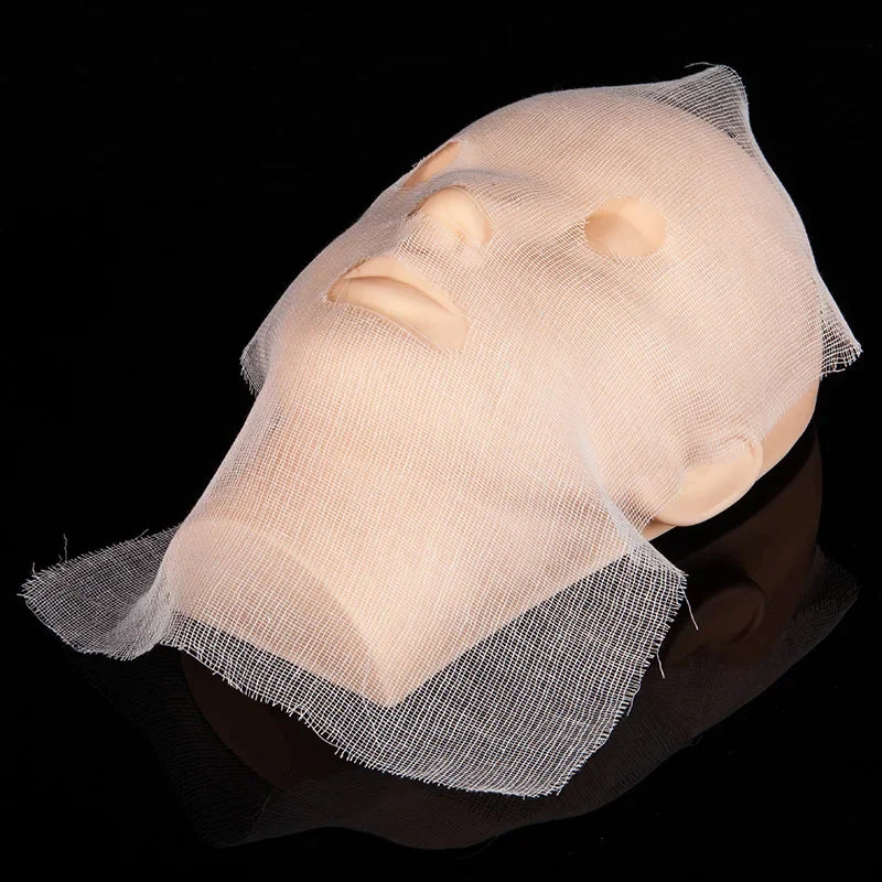 100PCS Pure Cotton DIY Beauty Mask Salon Disposable Facial Gauze Highly Water Absorption Non-Irritating Face Gauze Mask Soft