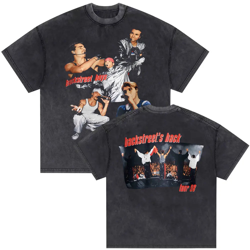 Washed Vintage Backstreet Boys Into The Millennium 2025 Merch T Shirt Men Women Hip Hop Fashion Oversized T-shirt Man Streetwear