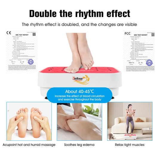Vibration Plate Jeefanco Seniors & Teens Silicone Surface Magnetic Heating Fitness Home Efficient Resonance Fitness Machine