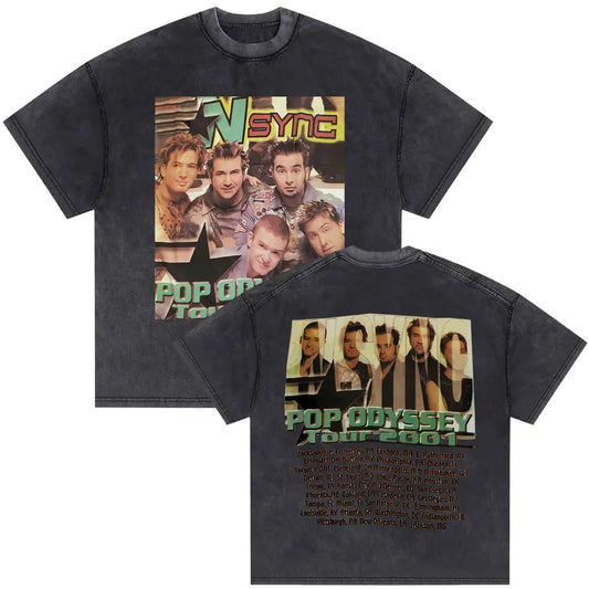 Washed Vintage Backstreet Boys Into The Millennium 2025 Merch T Shirt Men Women Hip Hop Fashion Oversized T-shirt Man Streetwear