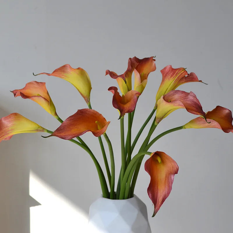5pcs Large Calla Lily Artificial Flowers Wedding Decor Bridal Bouquet Fake Flowers Realistic Callas Home Decoration Accessories