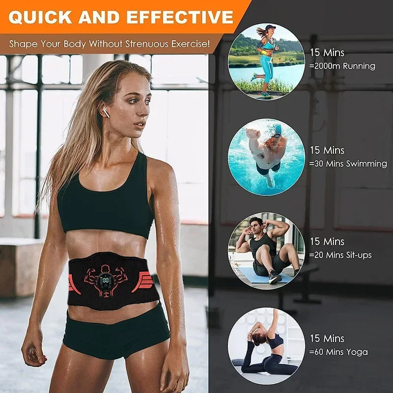 Smart Muscle Toner EMS Muscle Stimulator Abdominal Toning Belt USB Recharge Body Massager Fitness Weight Loss Gear Dropshipping