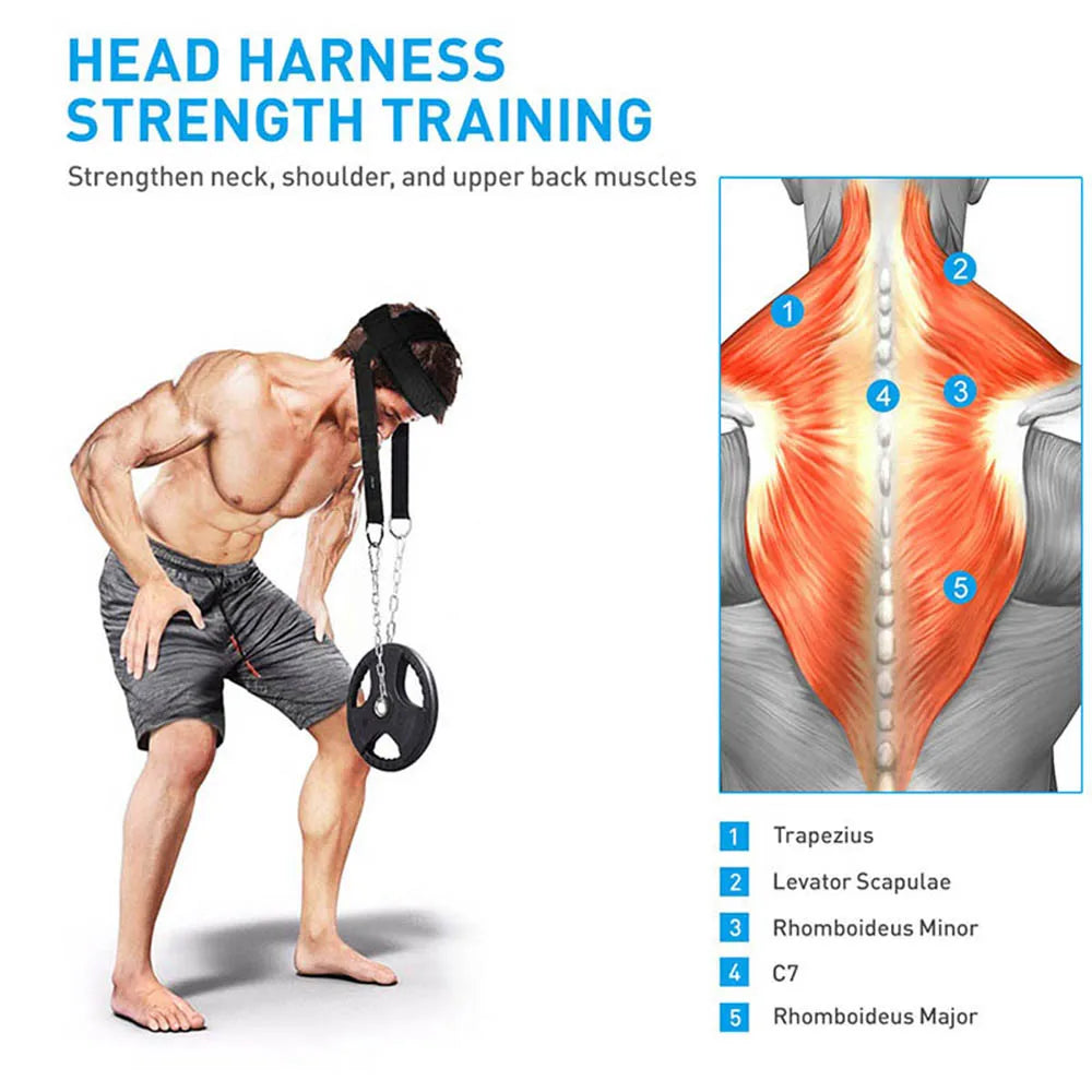 Adjustable Neck Power Training Strap Head Harness for Body Strength Exercise Weight Bearing Cap for Gym Fitness Training