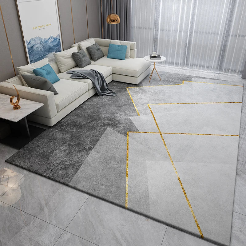 VIKAMA's Simple Interior Light Luxury Living Room Carpet Is Dirt-Resistant And Easy To Maintain, With Geometric Pad Home Decor