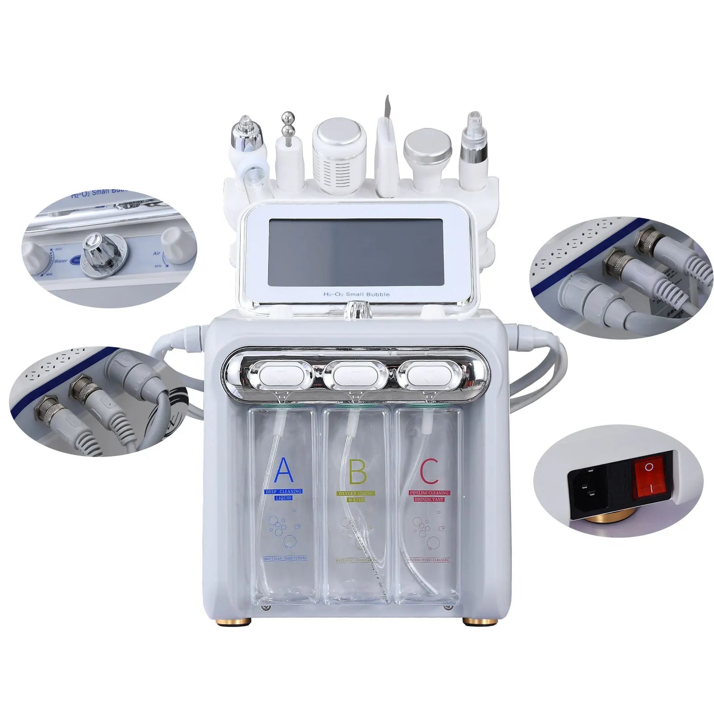 The New 6 In 1 Aqua Peeling Lift Skin Bubble  Oxygen Machine Skin Care Cleansing Facial beauty Equipment