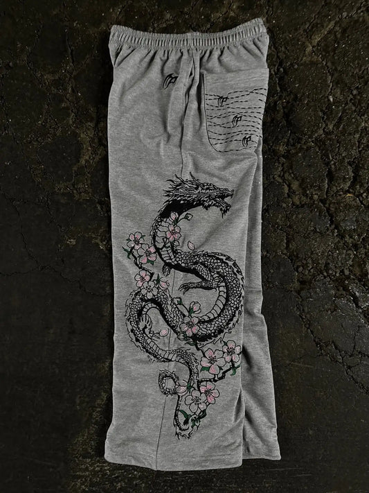 Y2K fashion dragon pattern european youth pants women's city casual jogging pants Harajuku Hip Hop embroidery cargo pants