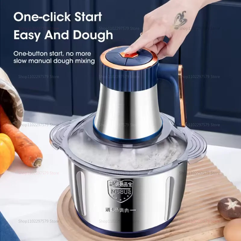 New Large-Capacity 5L Electric Meat Grinders 304 Stainless Steel Food Crusher Multifunctional Kitchen Mixerfor Meat Vegetables