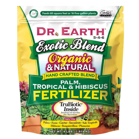 Exotic Blend Palm Fertilizer Tropical Plants Organic Natural Nutrients 6-4-6 4lb Quick Release Hibiscus Plumeria Bougainvillea