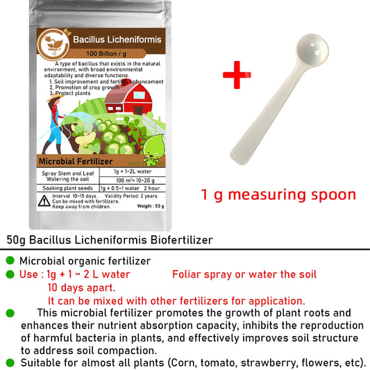 50g Bacillus Licheniformis 100 Billion Microbial Organic Fertilizer Organic Farming Improves Soil Structure & Plant Vitality