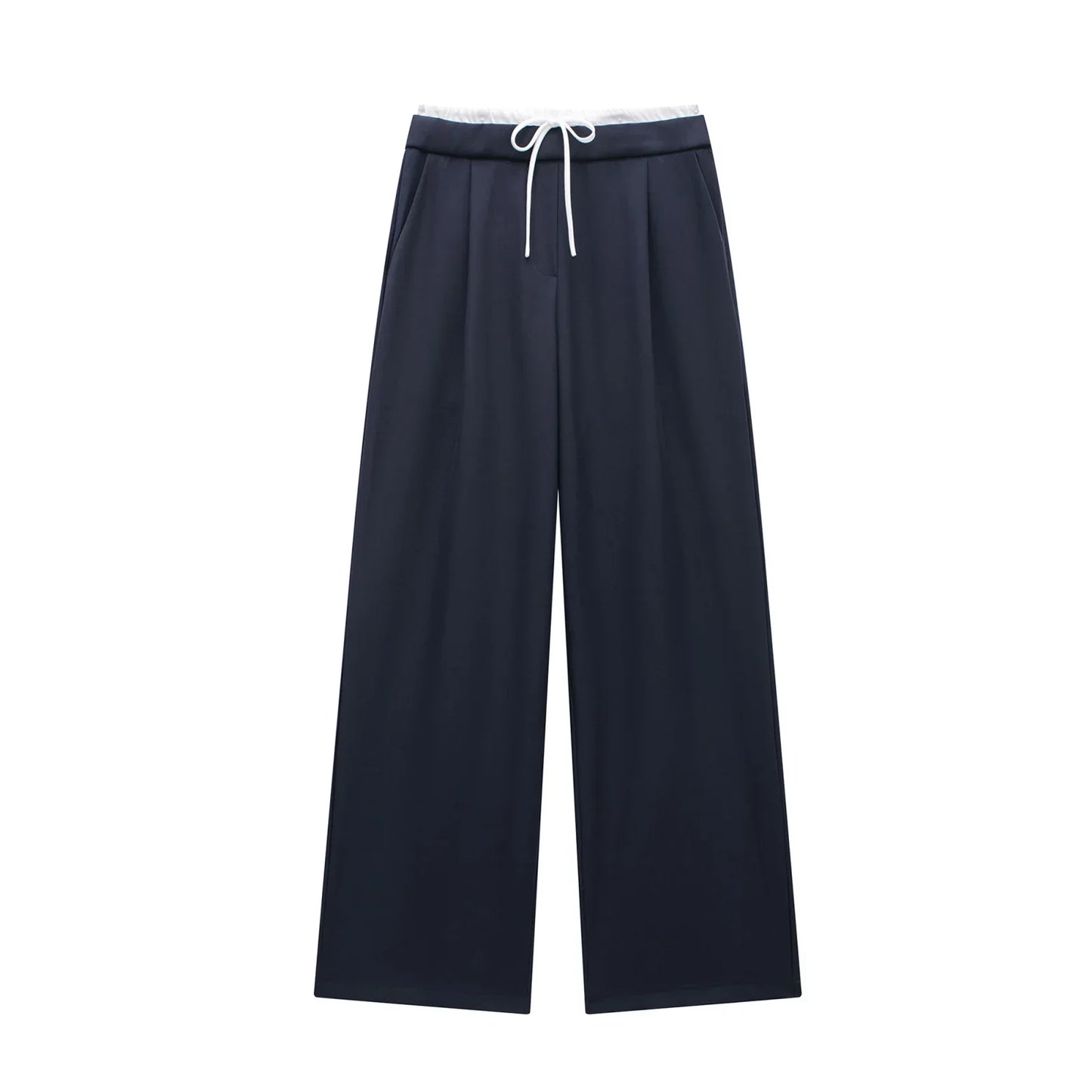 HXAO 2024 Women's Pants Baggy Wide Pants Woman Fashion Black Trousers Casual High waisted Pants Autumn Bluey Flared leggings