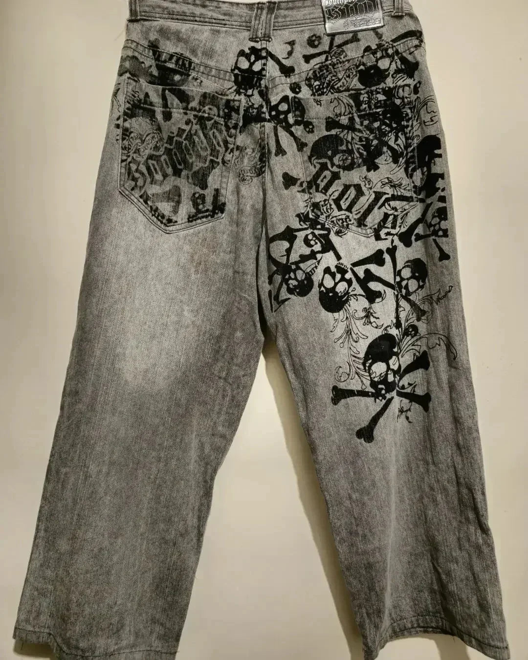 2024 Retro Street Hip Hop Casual Y2k New Women's Harajuku Fashion Embroidery Pattern Denim Trousers Straight Wide leg Pants Men
