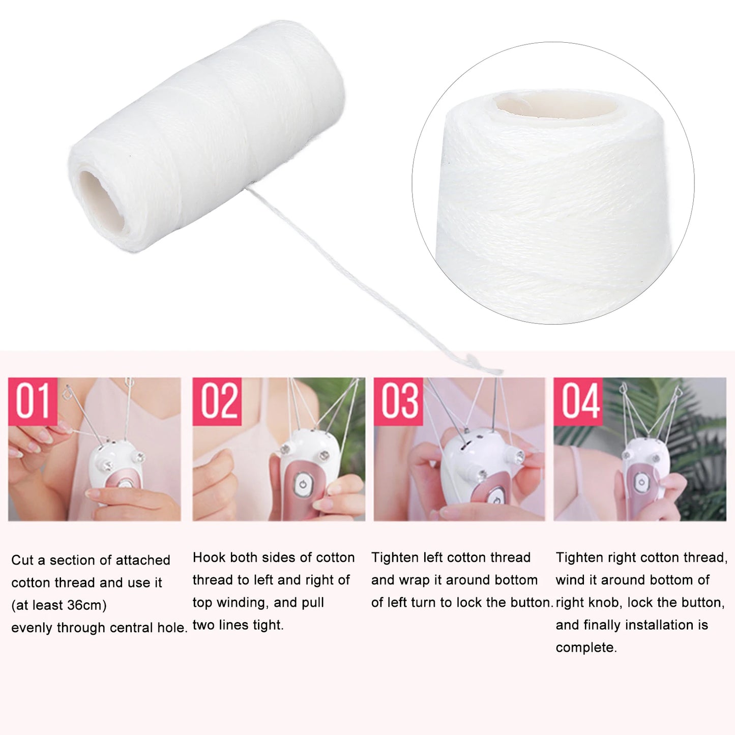 Facial Hair Remover Cotton Thread Electric Facial Hair Remover Wire Hair Shaver Beauty Epilator Cotton Strength Threading Thread