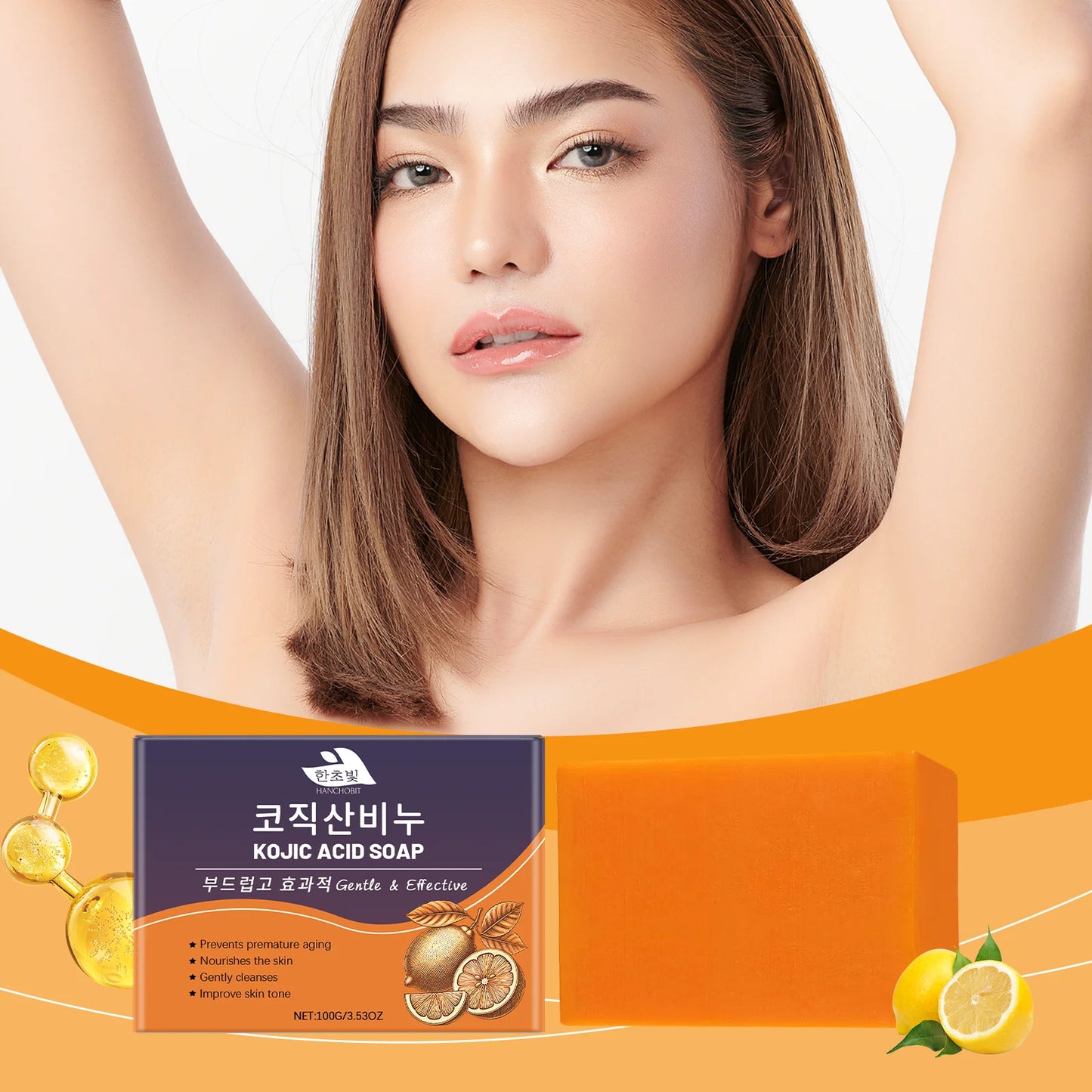 Vitamin C & Kojic Acid Cleansing Soap: Gentle Cleansing, Skin-Nourishing & Fragrant Bath Soap for Skin Care