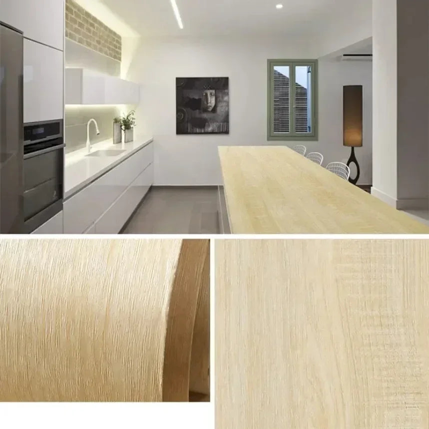 80cm/Wood Grain Vinyl Wallpaper Roll Waterproof Home Desktop Cabinet Door Furniture Renovation Stickers Peel Home Decorations