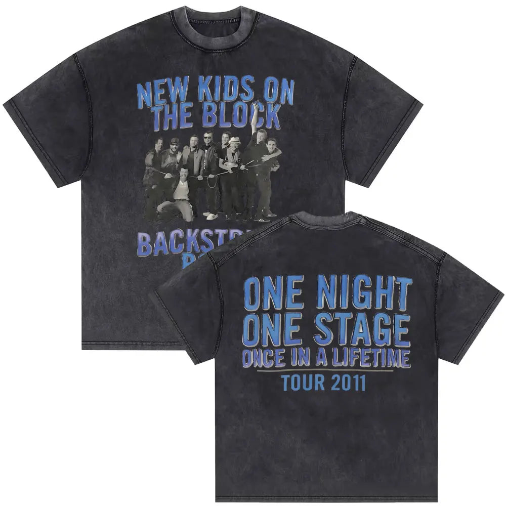 Washed Vintage Backstreet Boys Into The Millennium 2025 Merch T Shirt Men Women Hip Hop Fashion Oversized T-shirt Man Streetwear