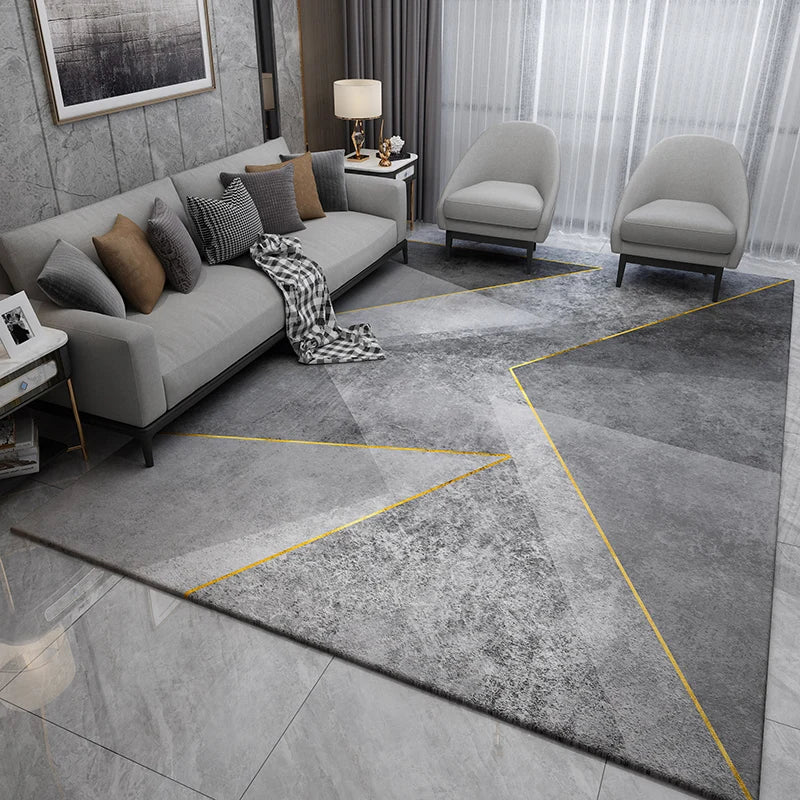 VIKAMA's Simple Interior Light Luxury Living Room Carpet Is Dirt-Resistant And Easy To Maintain, With Geometric Pad Home Decor