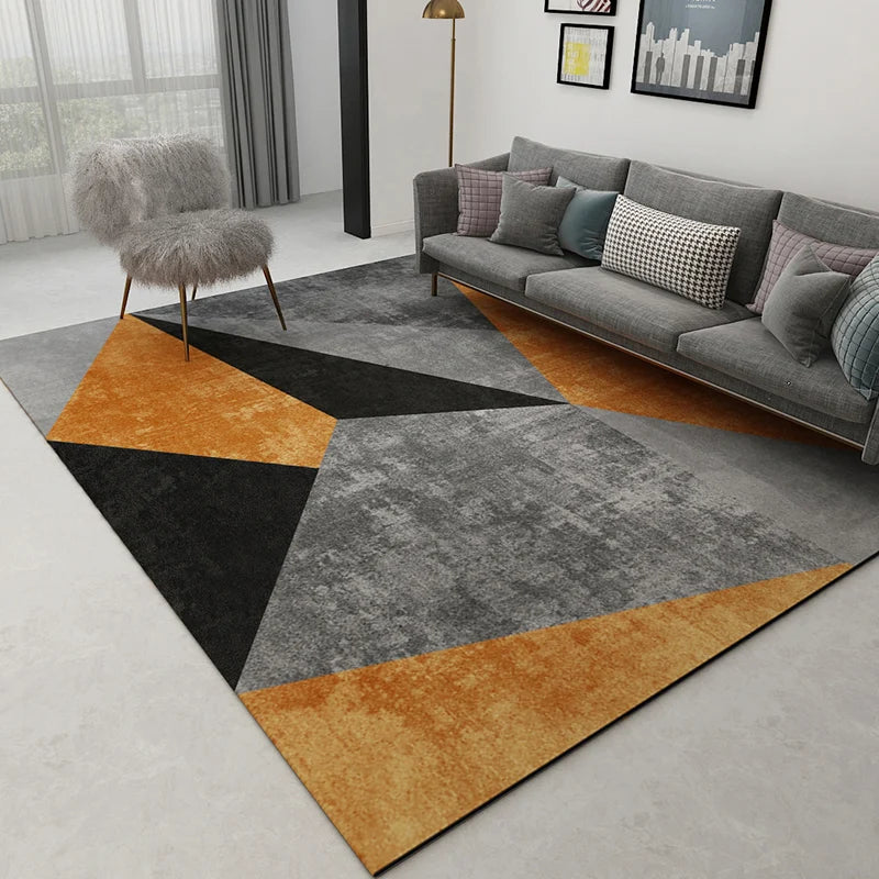 VIKAMA's Simple Interior Light Luxury Living Room Carpet Is Dirt-Resistant And Easy To Maintain, With Geometric Pad Home Decor