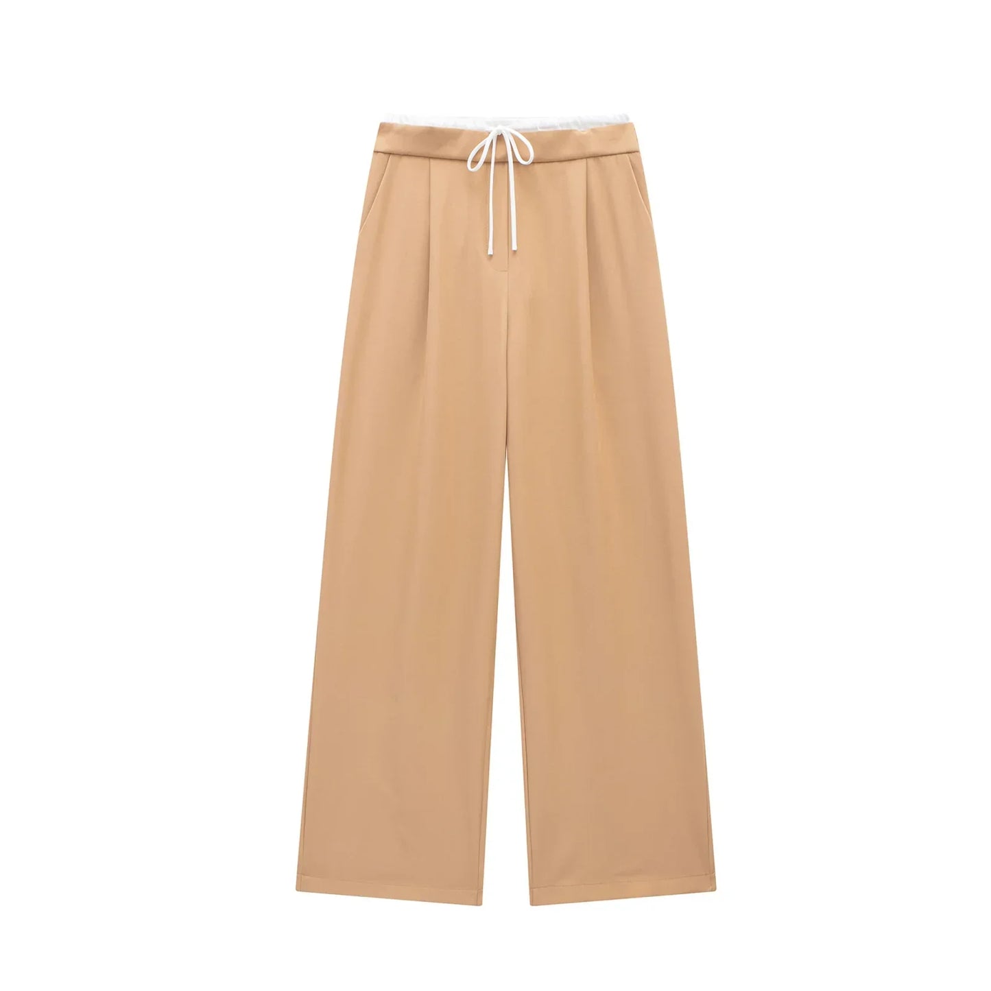 HXAO 2024 Women's Pants Baggy Wide Pants Woman Fashion Black Trousers Casual High waisted Pants Autumn Bluey Flared leggings