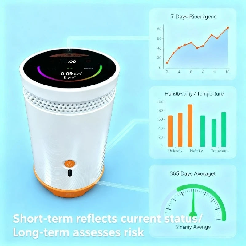 RM-75 Professional Continuous Radon Monitor Detector with Real-Time Data, Touch Screen Display, IP6X Waterproof & Alarm for Home
