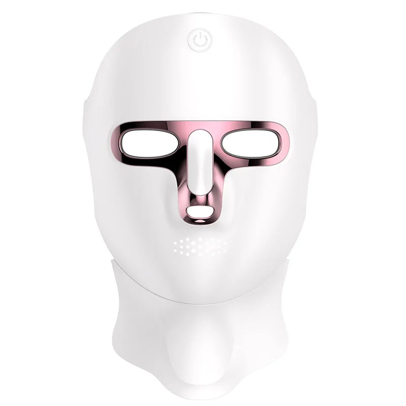 7 Colors LED Facial Mask with Neck Light Therapy Skin Beauty Red Light Facial Mask Wireless Rechargeable at Home Use