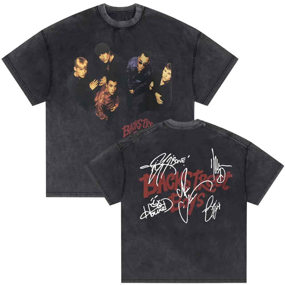 Washed Vintage Backstreet Boys Into The Millennium 2025 Merch T Shirt Men Women Hip Hop Fashion Oversized T-shirt Man Streetwear