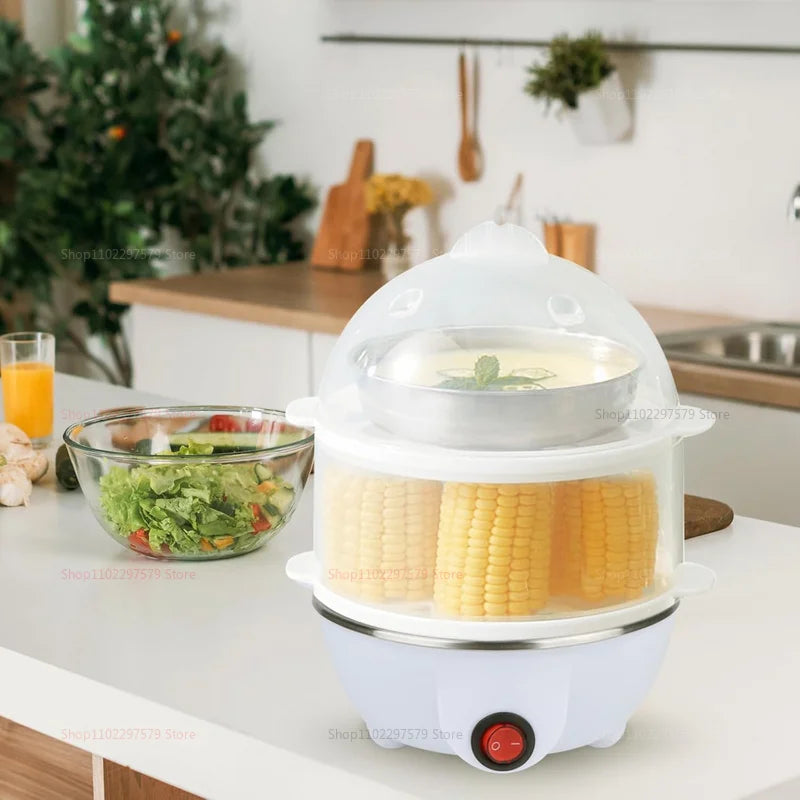 Smart Egg Cooker, White Egg Cooker Electric Eggs Boiler Multifunctional Mini Eggs Cooker Steamer Poacher for Kitchen Use