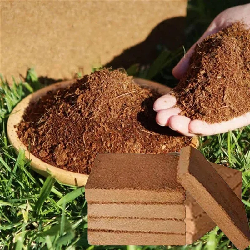 4Pcs Organic Coconut Fiber For Plants, Organic Coconut Bricks, Natural Organic Compressed Coconut