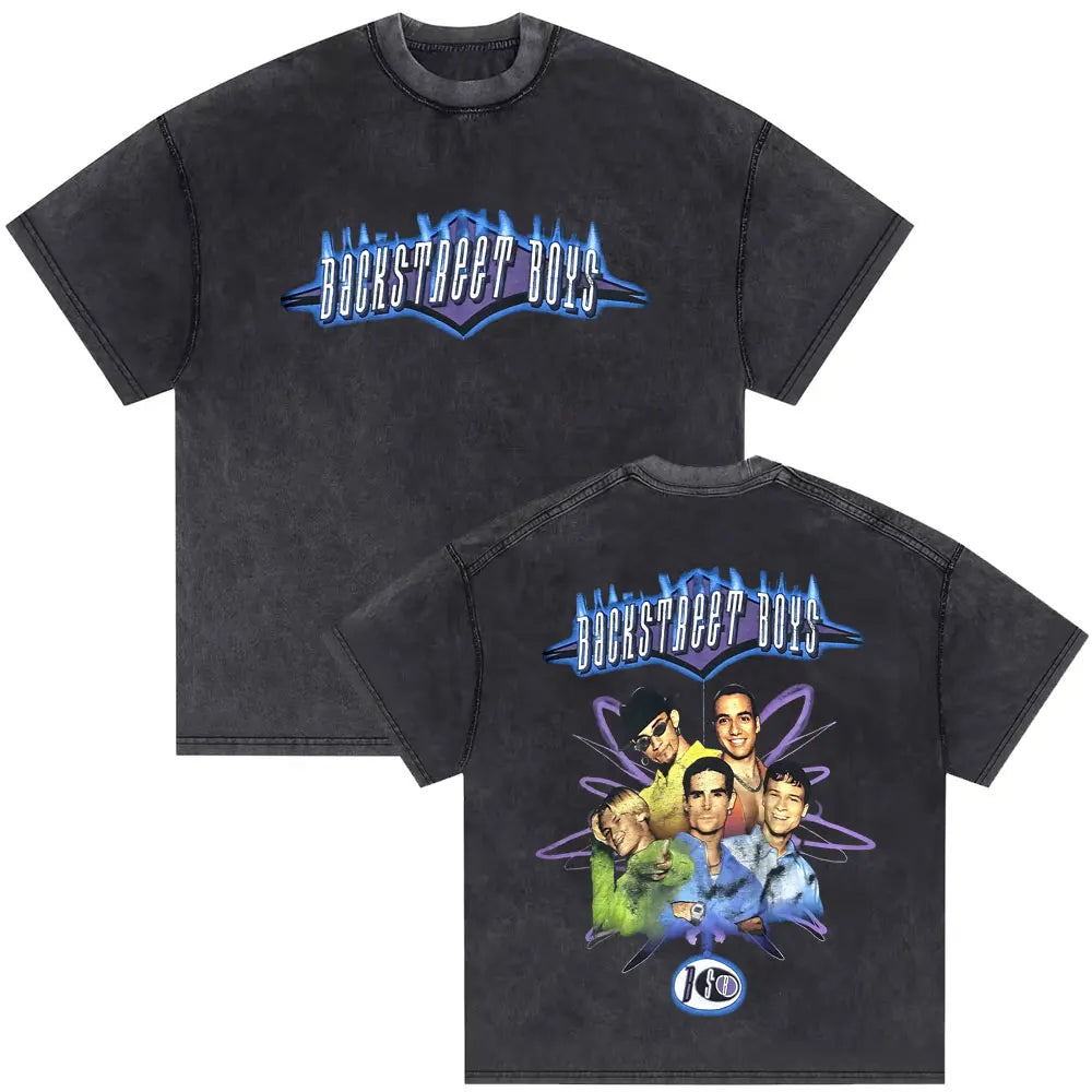 Washed Vintage Backstreet Boys Into The Millennium 2025 Merch T Shirt Men Women Hip Hop Fashion Oversized T-shirt Man Streetwear