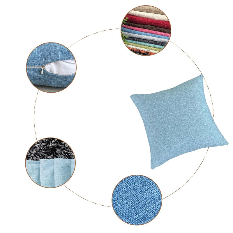 Solid Sofa Cushion Cover 30X50/40X4045X45/40X60/50X50/55X55/60X60 Cozy Linen Home Office Throw Pillow Cover Case