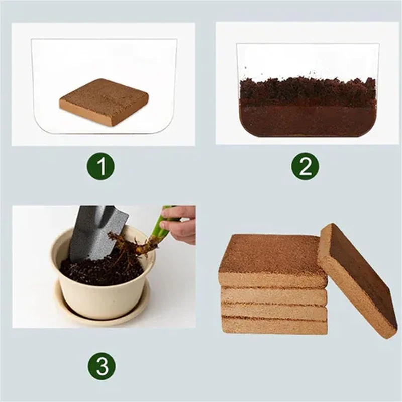 4Pcs Organic Coconut Fiber For Plants, Organic Coconut Bricks, Natural Organic Compressed Coconut