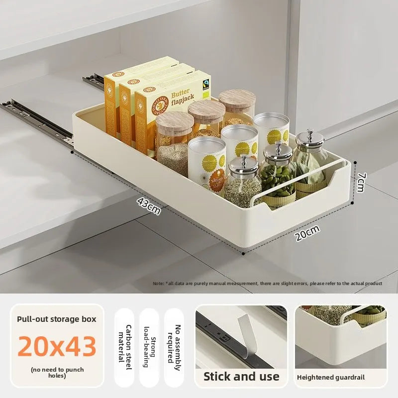 Cabinet pull-out basket pull-out kitchen storage rack under sink deep cabinet dish drawer storage box tray spice box storage rac
