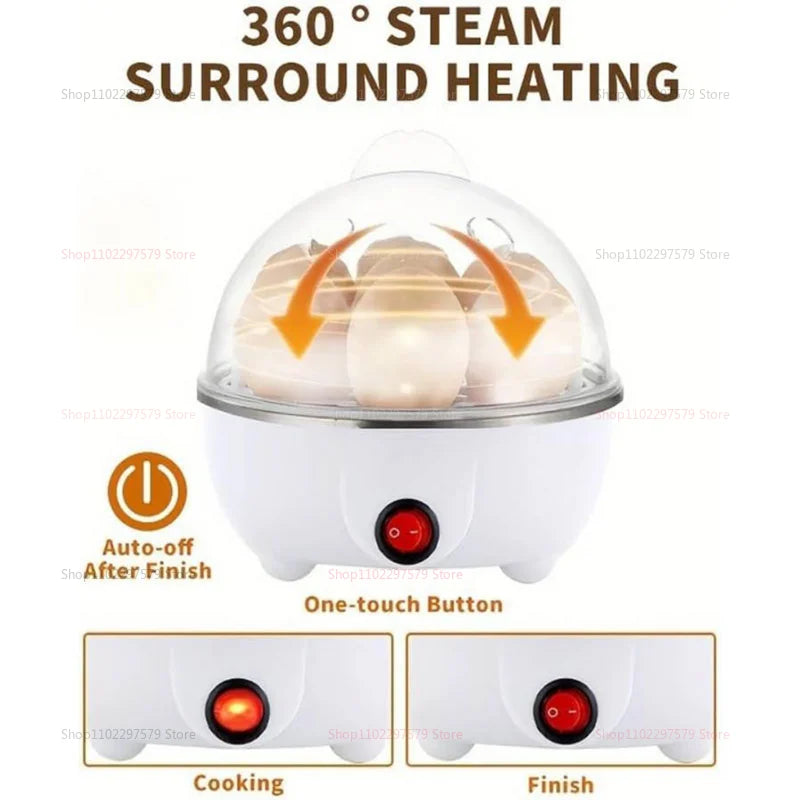 Smart Egg Cooker, White Egg Cooker Electric Eggs Boiler Multifunctional Mini Eggs Cooker Steamer Poacher for Kitchen Use