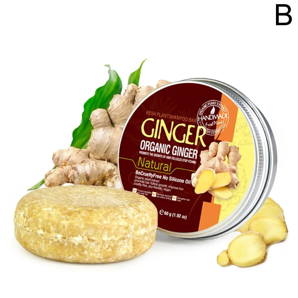 60g Hair Darkening shampoo ginger Solid Repair Shampoo Soap Natural Organic Conditioner Strong Roots Soap Hair Bar Hair Care