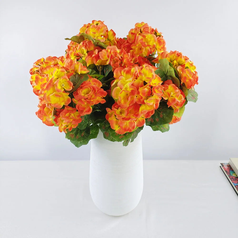 Artificial Crabapple Flower Home Living Room Geranium Silk Flower, Outer Garden Party Decoration Photography Props Christmas Dec