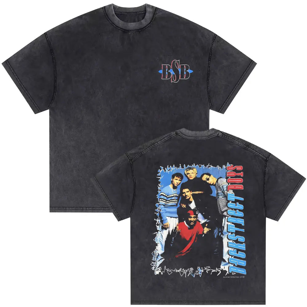 Washed Vintage Backstreet Boys Into The Millennium 2025 Merch T Shirt Men Women Hip Hop Fashion Oversized T-shirt Man Streetwear