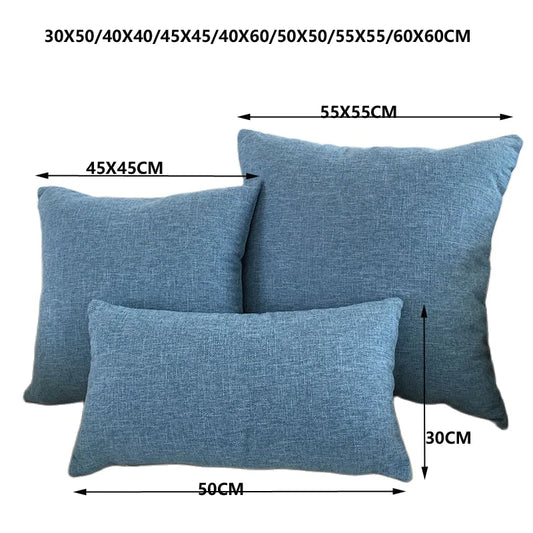 Solid Sofa Cushion Cover 30X50/40X4045X45/40X60/50X50/55X55/60X60 Cozy Linen Home Office Throw Pillow Cover Case