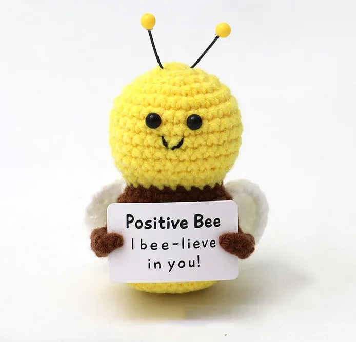 New Positive Energy Potato Hug Pocket Mini Handmade Plush Wool Knitting Doll with Card Funny Christams Gift Home Room Decoration
