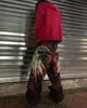 2024 Retro Street Hip Hop Casual Y2k New Women's Harajuku Fashion Embroidery Pattern Denim Trousers Straight Wide leg Pants Men